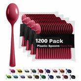 Heavy Duty Burgundy Plastic Spoons | 1200 Count